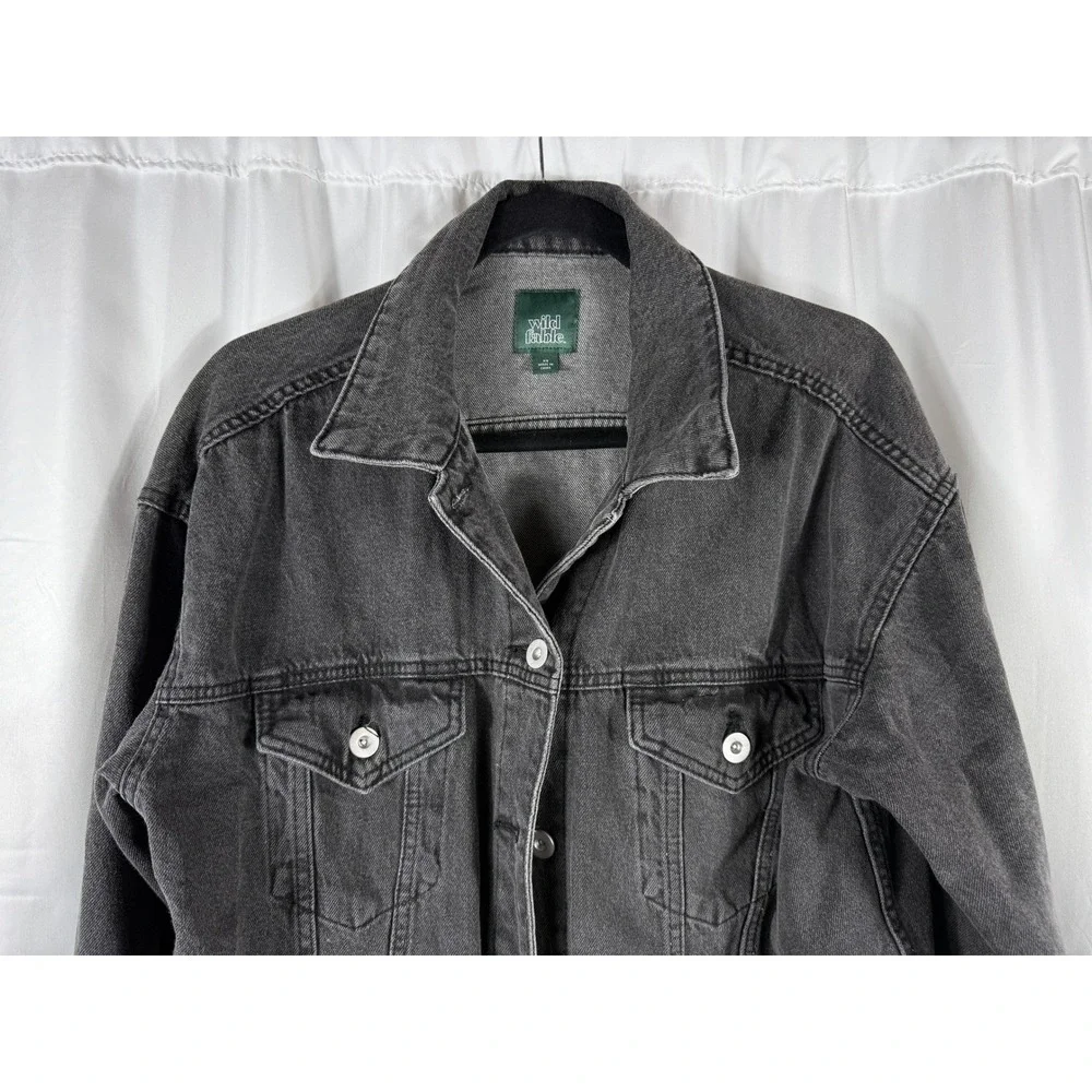 Wild Fable Women's Oversized Charcoal Gray Denim Jacket XS‎